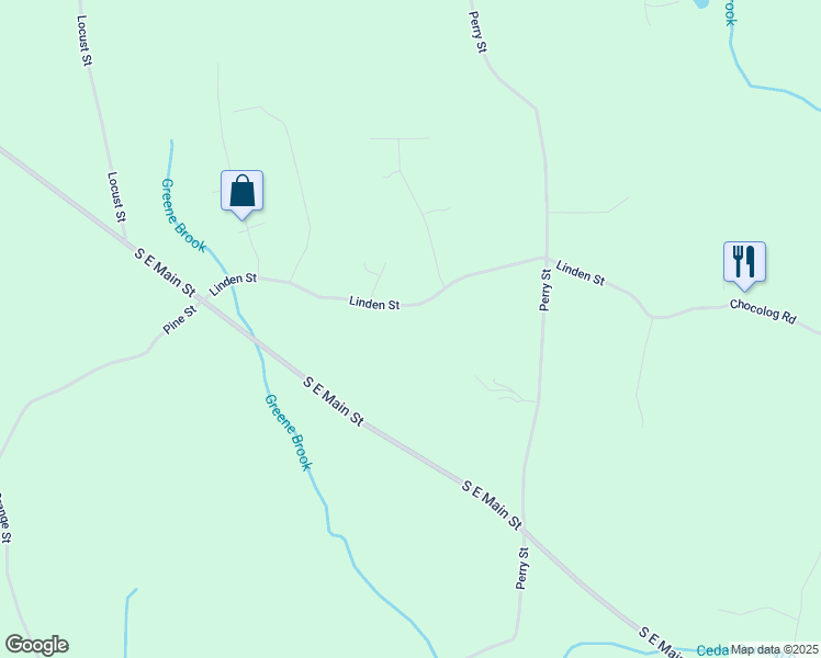 map of restaurants, bars, coffee shops, grocery stores, and more near 47 Linden Street in Douglas
