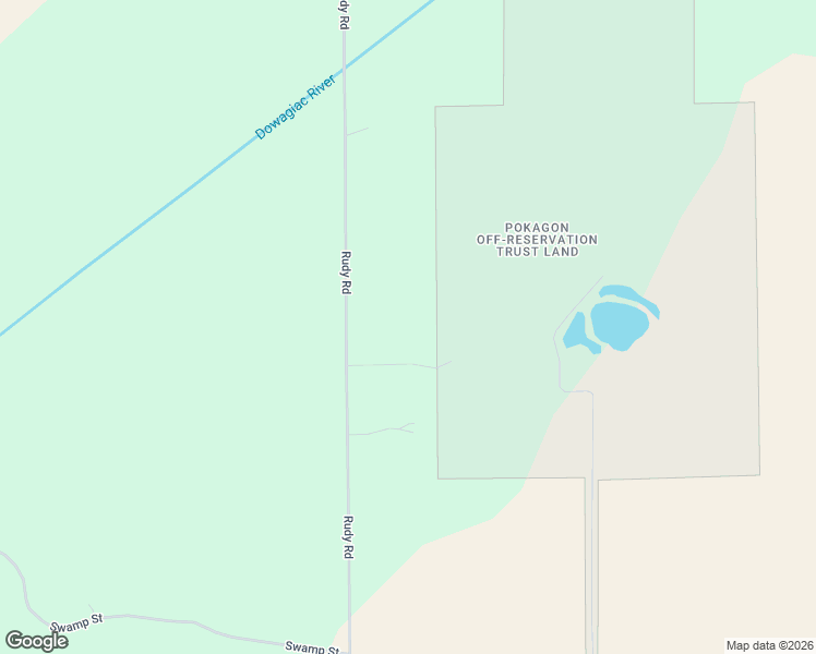 map of restaurants, bars, coffee shops, grocery stores, and more near 52779 Rudy Road in Dowagiac
