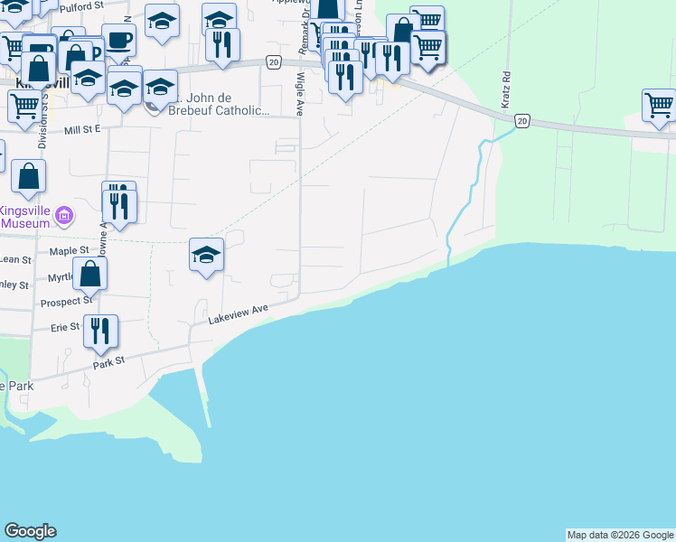 map of restaurants, bars, coffee shops, grocery stores, and more near in Kingsville