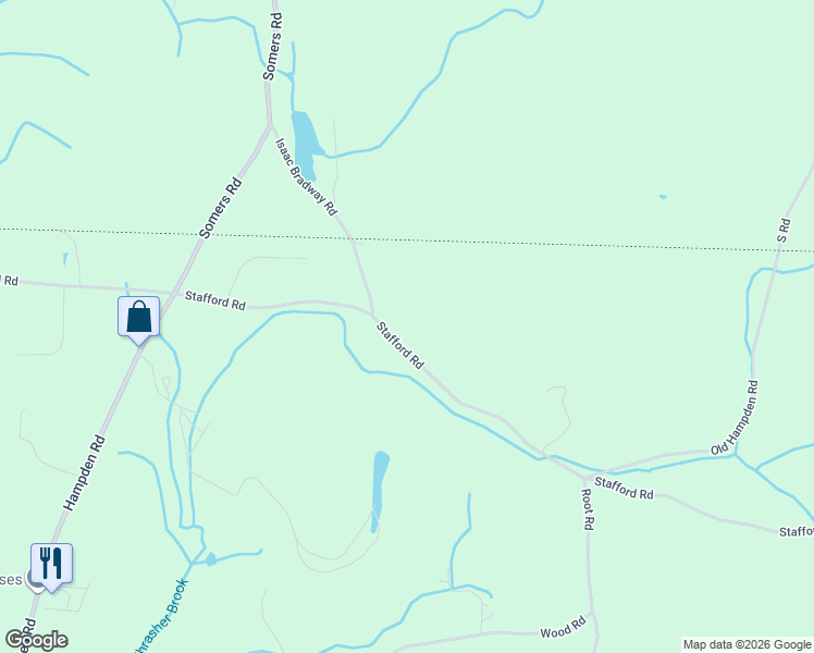 map of restaurants, bars, coffee shops, grocery stores, and more near 259 Stafford Road in Somers