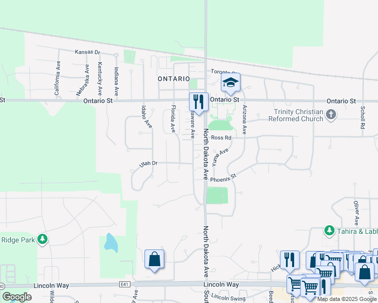 map of restaurants, bars, coffee shops, grocery stores, and more near 1000 Delaware Avenue in Ames