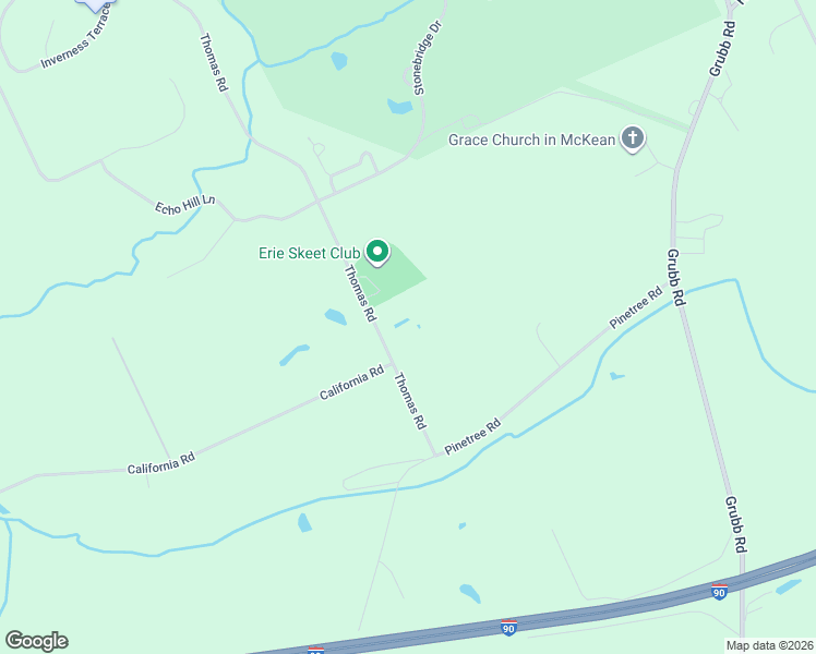 map of restaurants, bars, coffee shops, grocery stores, and more near 7289 Thomas Rd in McKean