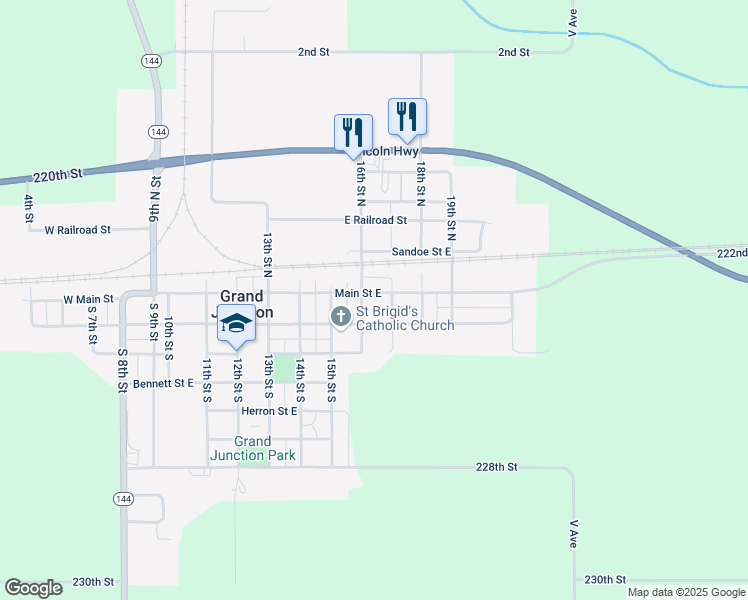map of restaurants, bars, coffee shops, grocery stores, and more near 704 Main Street East in Grand Junction