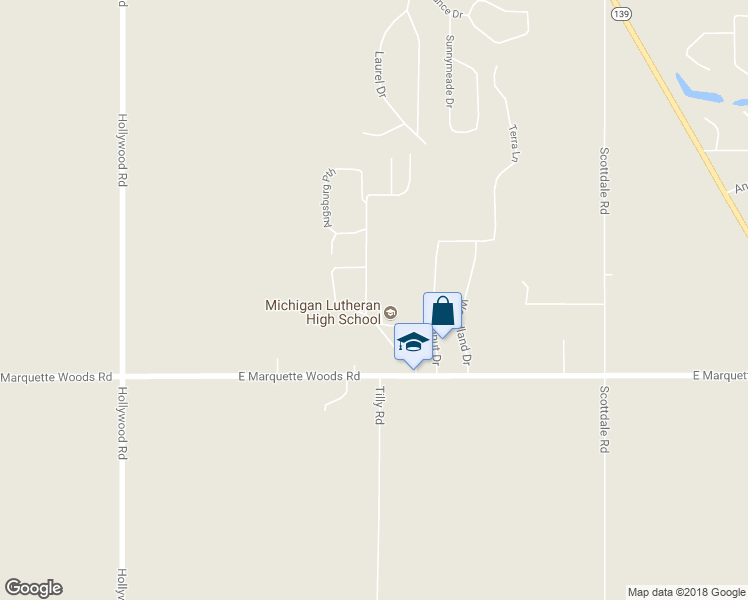 map of restaurants, bars, coffee shops, grocery stores, and more near 4775 Luther Pth in St. Joseph