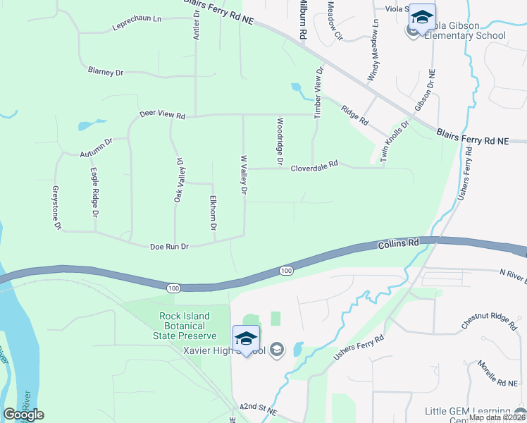 map of restaurants, bars, coffee shops, grocery stores, and more near 4461 Sundance Drive in Cedar Rapids