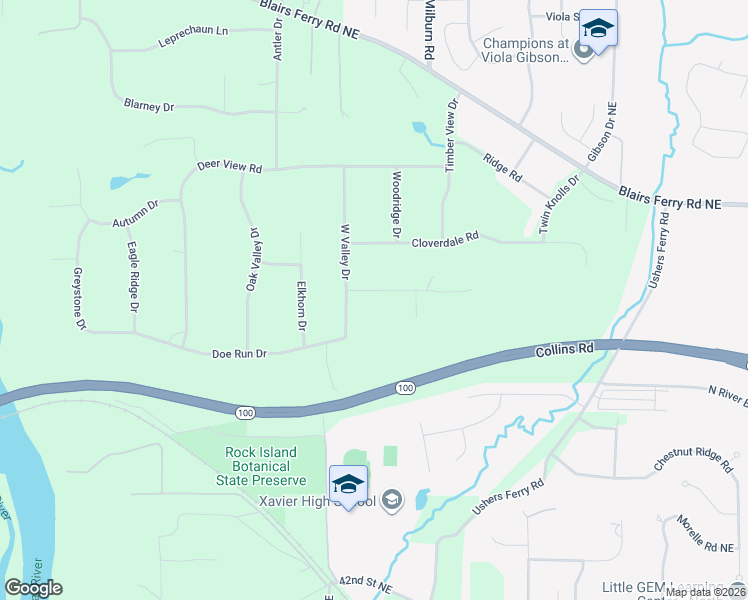 map of restaurants, bars, coffee shops, grocery stores, and more near 4461 Sundance Drive in Cedar Rapids