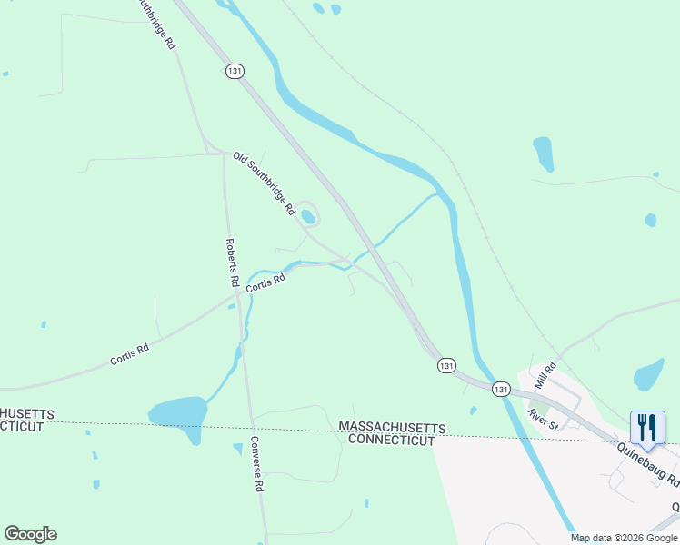 map of restaurants, bars, coffee shops, grocery stores, and more near 124 Old Southbridge Road in Dudley