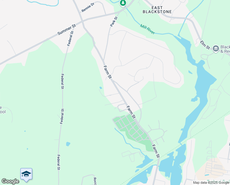 map of restaurants, bars, coffee shops, grocery stores, and more near 112 Farm Street in Blackstone