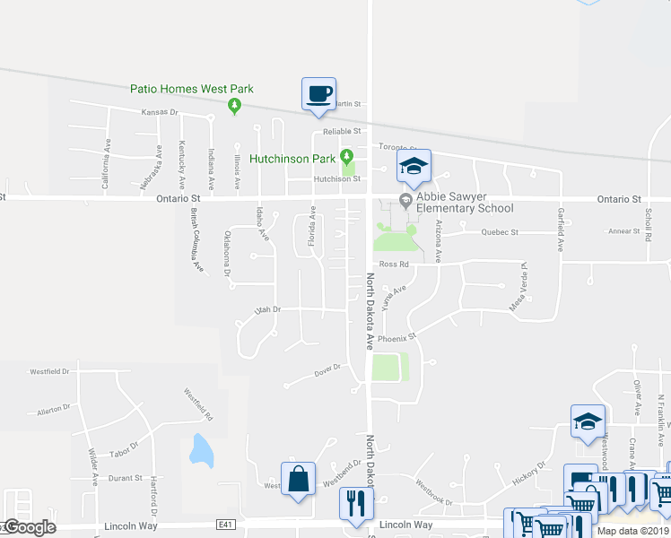 map of restaurants, bars, coffee shops, grocery stores, and more near 1019 Florida Avenue in Ames