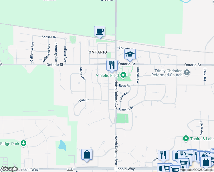 map of restaurants, bars, coffee shops, grocery stores, and more near 1000 Delaware Avenue in Ames