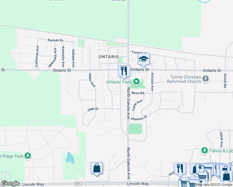 map of restaurants, bars, coffee shops, grocery stores, and more near 1019 Florida Avenue in Ames
