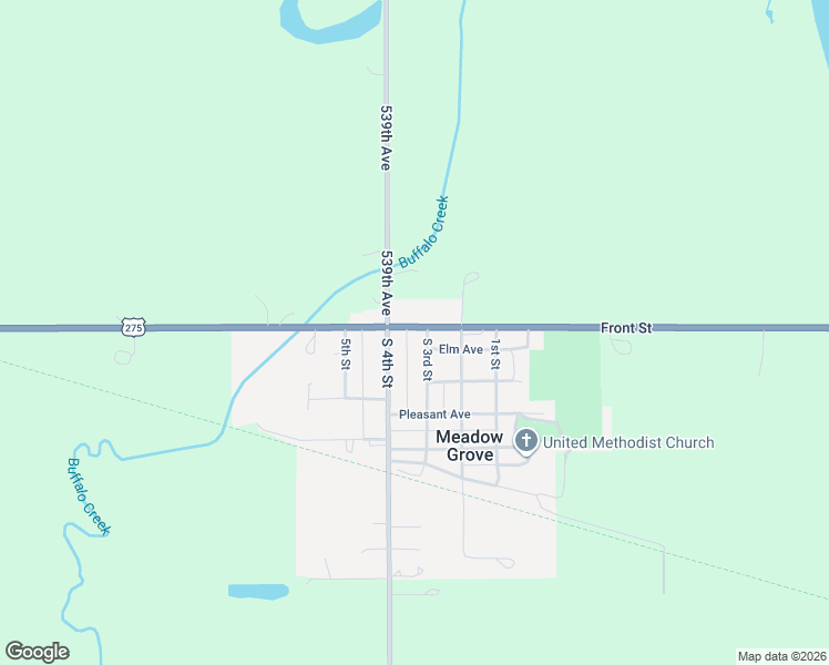 map of restaurants, bars, coffee shops, grocery stores, and more near 201-299 South 3rd Street in Meadow Grove