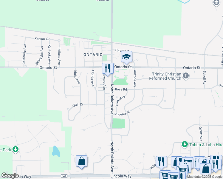 map of restaurants, bars, coffee shops, grocery stores, and more near 1003 North Dakota Avenue in Ames