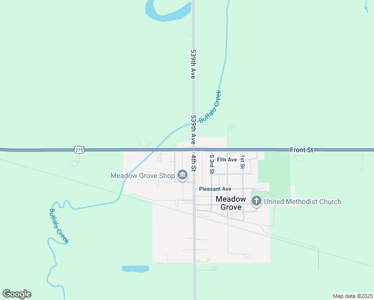 map of restaurants, bars, coffee shops, grocery stores, and more near 459 Front Street in Meadow Grove