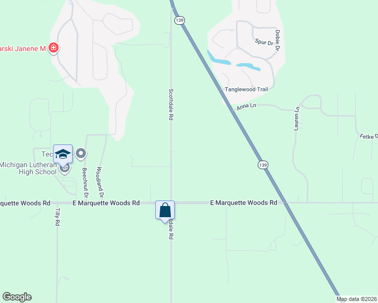 map of restaurants, bars, coffee shops, grocery stores, and more near 4711 Scottdale Road in St. Joseph