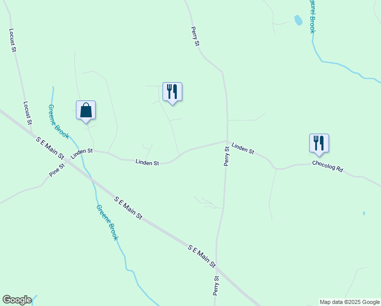 map of restaurants, bars, coffee shops, grocery stores, and more near 47 Linden St in Douglas