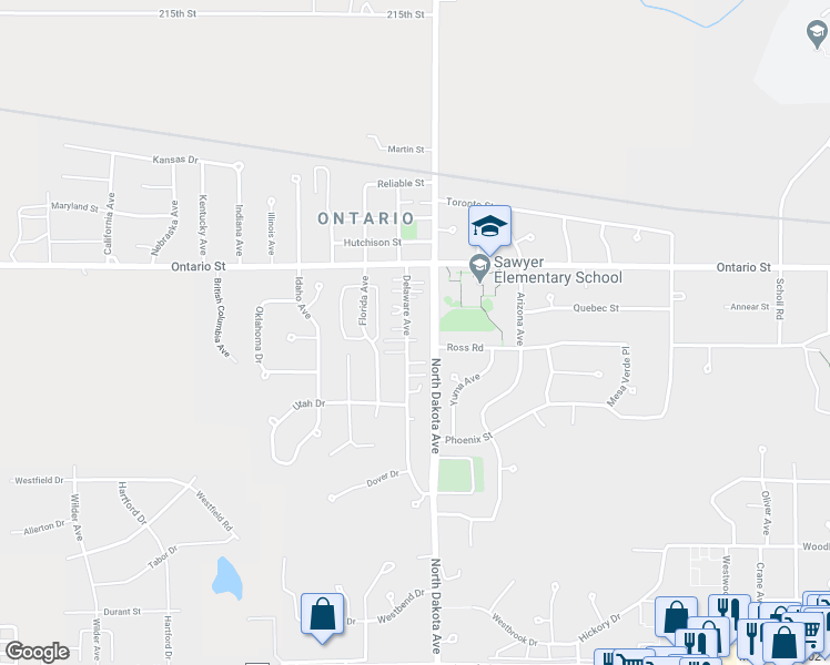 map of restaurants, bars, coffee shops, grocery stores, and more near 1113 North Dakota Avenue in Ames