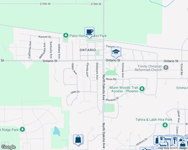 map of restaurants, bars, coffee shops, grocery stores, and more near 1126 Florida Avenue in Ames