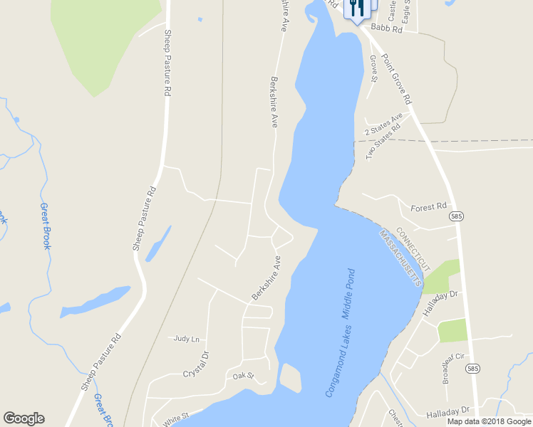 map of restaurants, bars, coffee shops, grocery stores, and more near 123 Berkshire Avenue in Southwick
