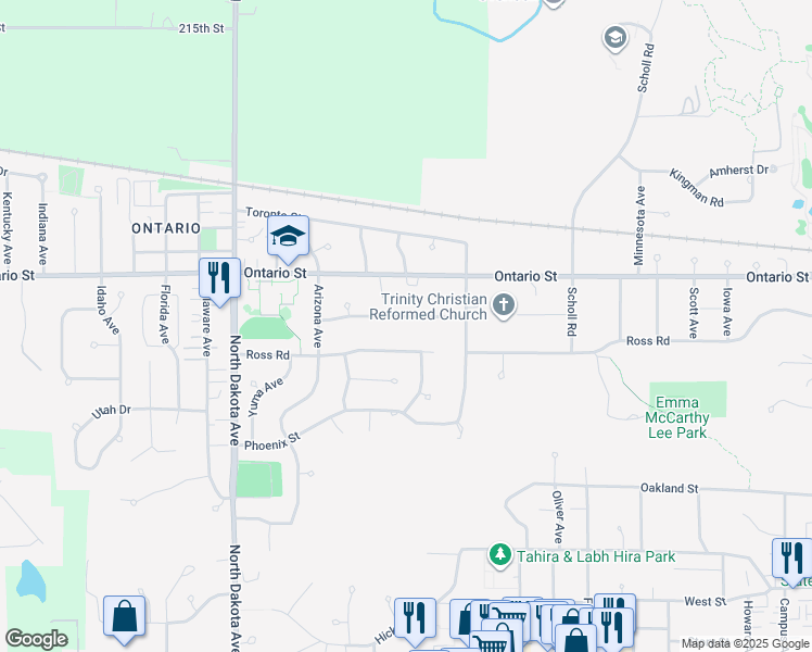 map of restaurants, bars, coffee shops, grocery stores, and more near 3912 Quebec Street in Ames