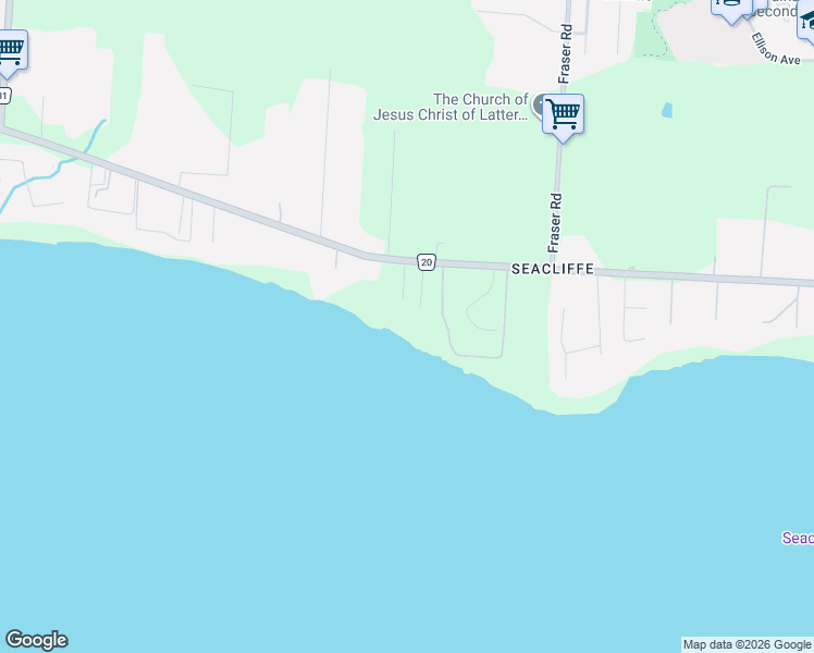 map of restaurants, bars, coffee shops, grocery stores, and more near 320 Seacliff Drive West in Leamington