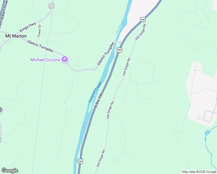 map of restaurants, bars, coffee shops, grocery stores, and more near 2682 Route 9w in Saugerties