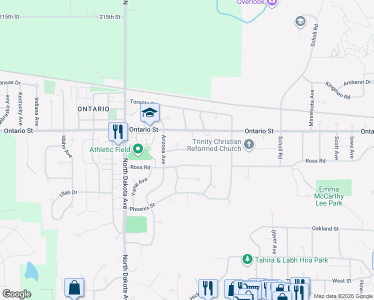 map of restaurants, bars, coffee shops, grocery stores, and more near 4018 Quebec Street in Ames