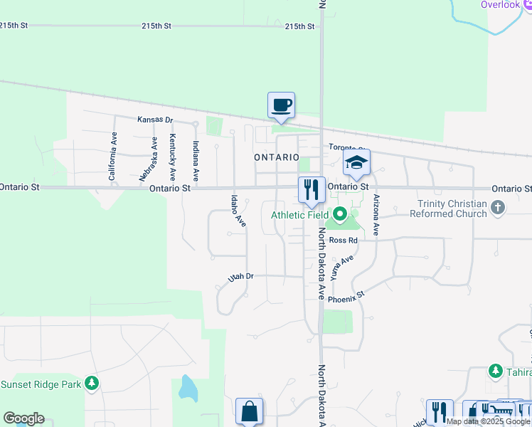 map of restaurants, bars, coffee shops, grocery stores, and more near 1125 Florida Avenue in Ames