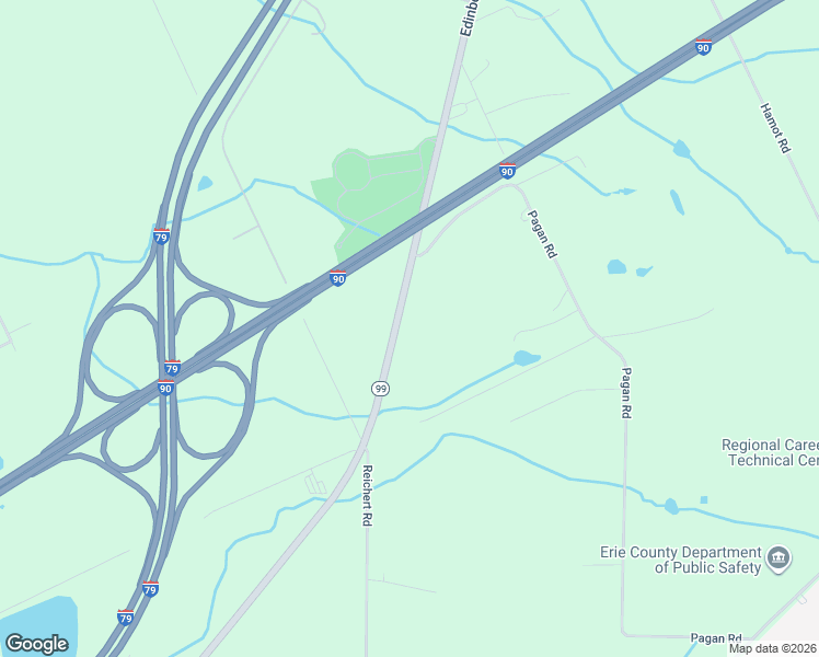 map of restaurants, bars, coffee shops, grocery stores, and more near 8050 Pennsylvania 99 in Erie