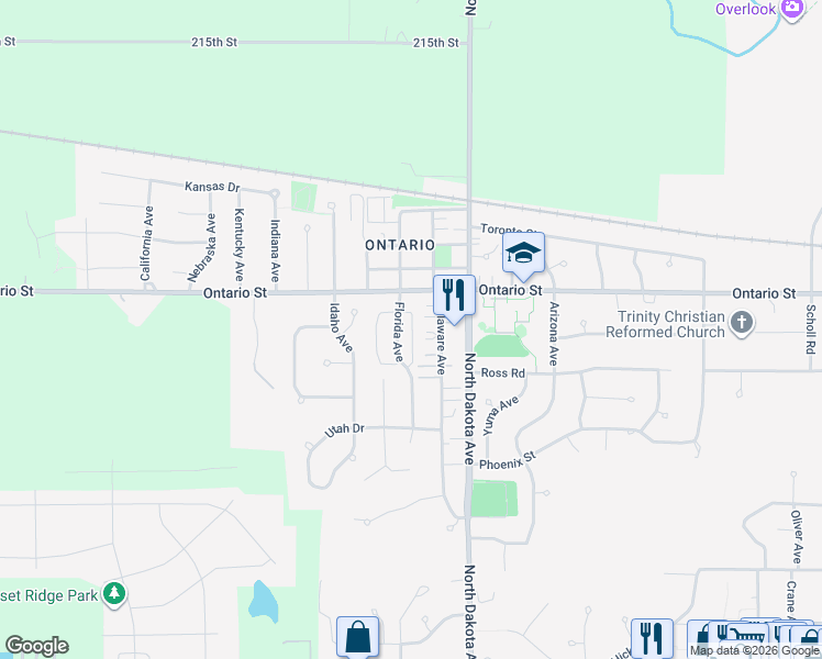 map of restaurants, bars, coffee shops, grocery stores, and more near 1214 Florida Avenue in Ames