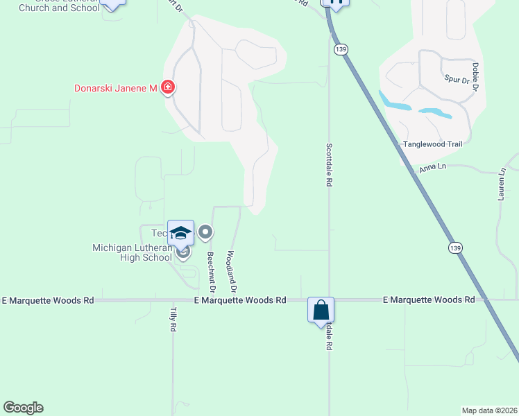 map of restaurants, bars, coffee shops, grocery stores, and more near 4661 Terra Lane in St. Joseph