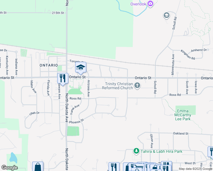map of restaurants, bars, coffee shops, grocery stores, and more near 4018 Quebec Street in Ames