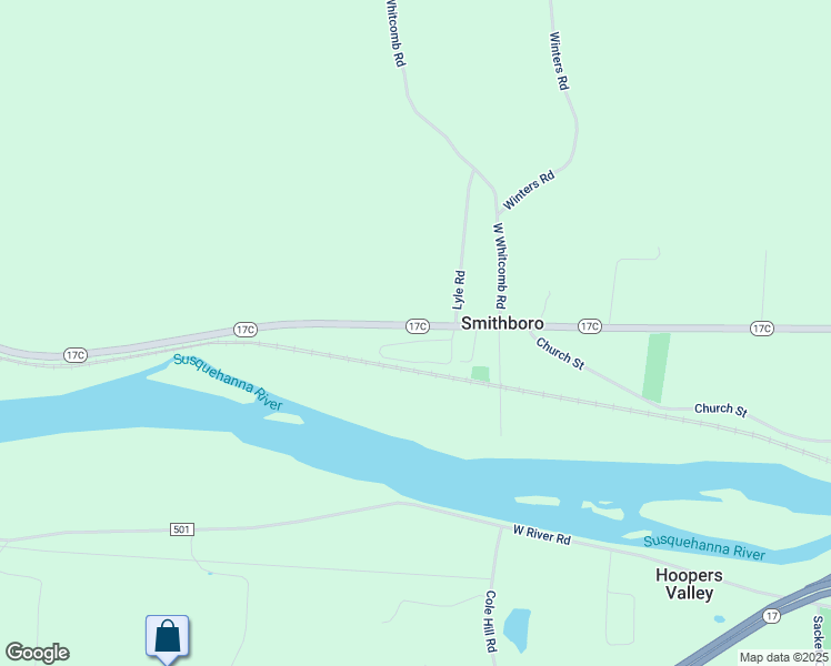 map of restaurants, bars, coffee shops, grocery stores, and more near 2252 New York 17C in Owego