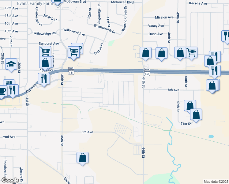 map of restaurants, bars, coffee shops, grocery stores, and more near 269 Lortz Drive in Marion
