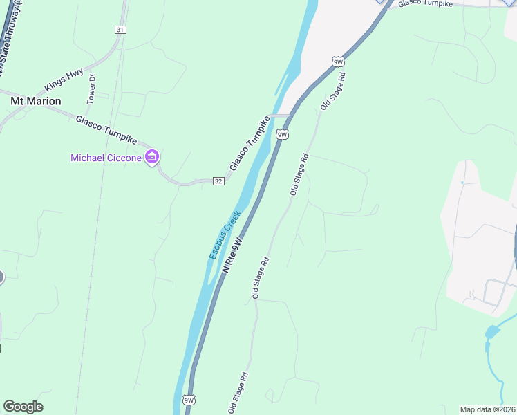 map of restaurants, bars, coffee shops, grocery stores, and more near 2681 North Route 9W in Saugerties