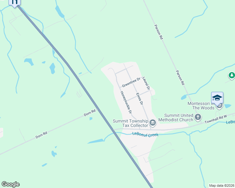 map of restaurants, bars, coffee shops, grocery stores, and more near 1905 Greentree Drive in Erie