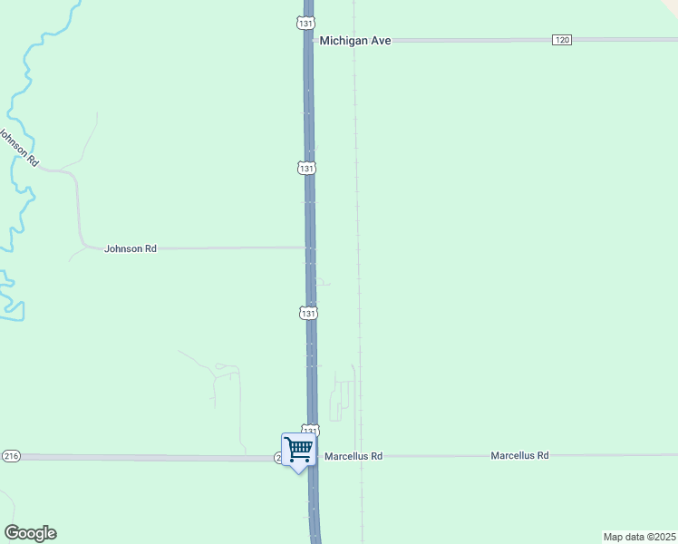 map of restaurants, bars, coffee shops, grocery stores, and more near 52551 U.S. 131 in Three Rivers