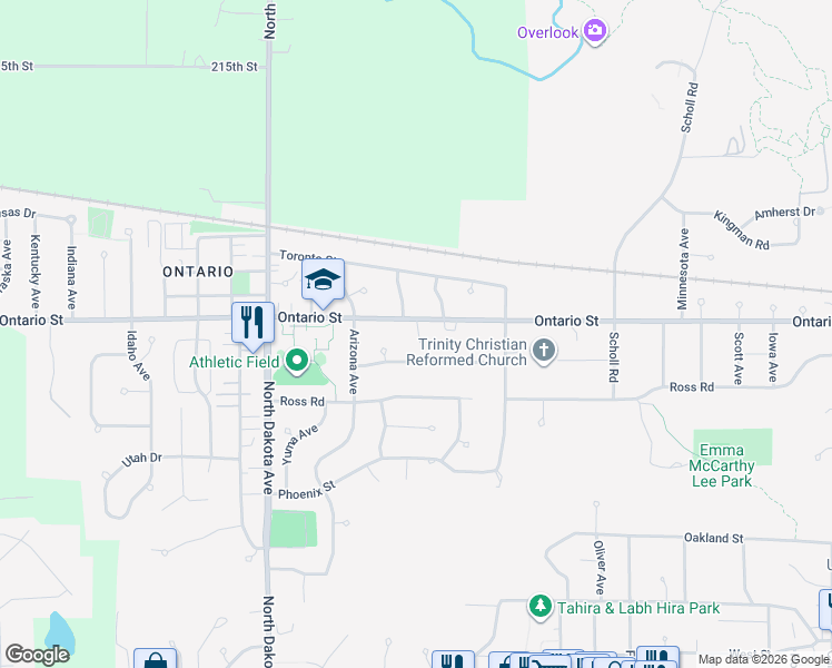 map of restaurants, bars, coffee shops, grocery stores, and more near 4018 Ontario Street in Ames