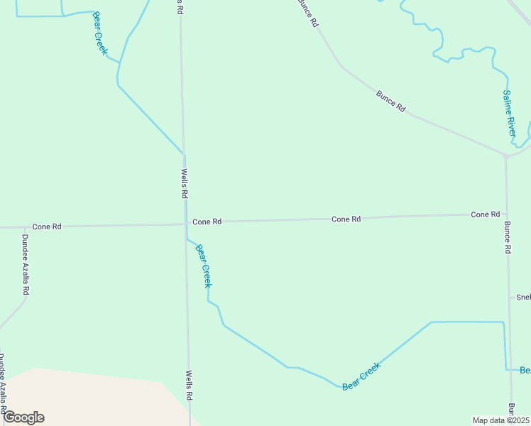 map of restaurants, bars, coffee shops, grocery stores, and more near 14582 Cone Road in Maybee