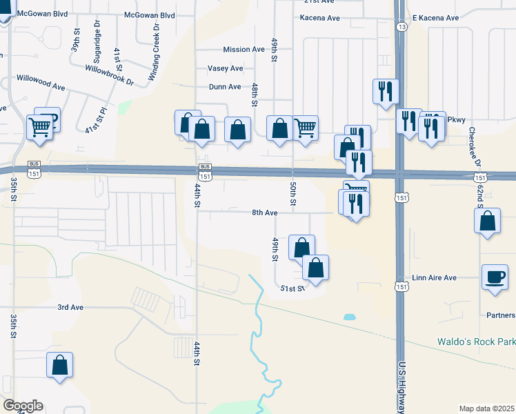 map of restaurants, bars, coffee shops, grocery stores, and more near in Marion
