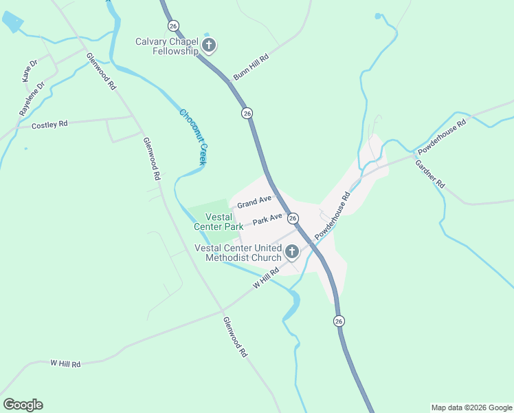 map of restaurants, bars, coffee shops, grocery stores, and more near 117 Grand Ave in Vestal