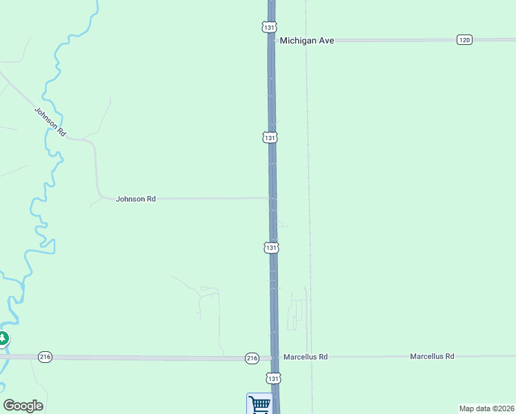 map of restaurants, bars, coffee shops, grocery stores, and more near 52526 U.S. 131 in Three Rivers
