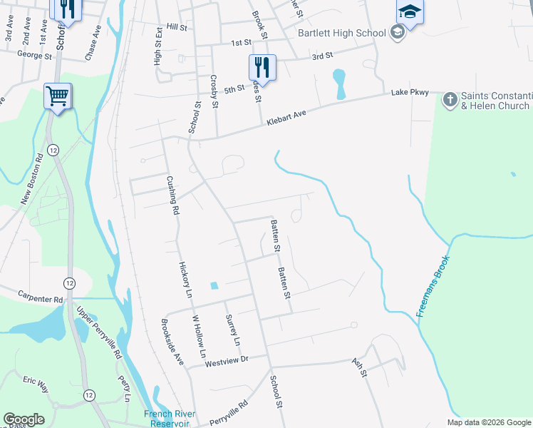 map of restaurants, bars, coffee shops, grocery stores, and more near 15 Harvard Street in Webster