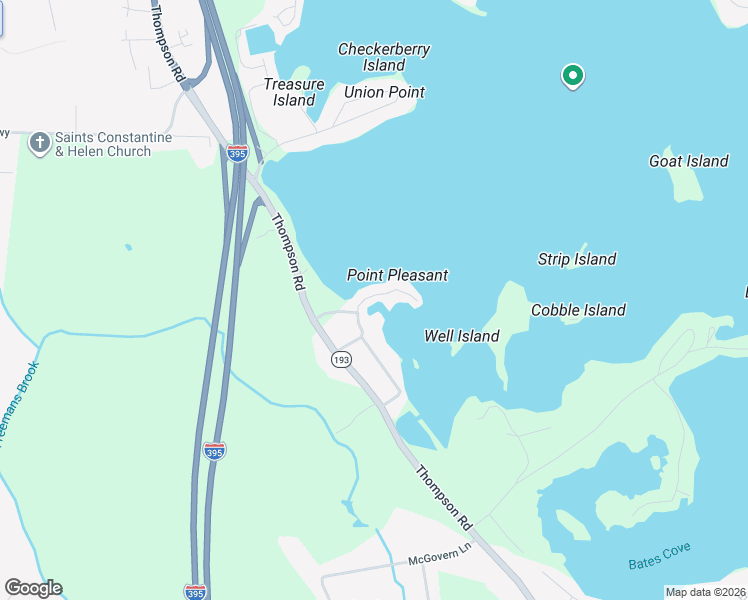 map of restaurants, bars, coffee shops, grocery stores, and more near 36 Point Pleasant Road in Webster