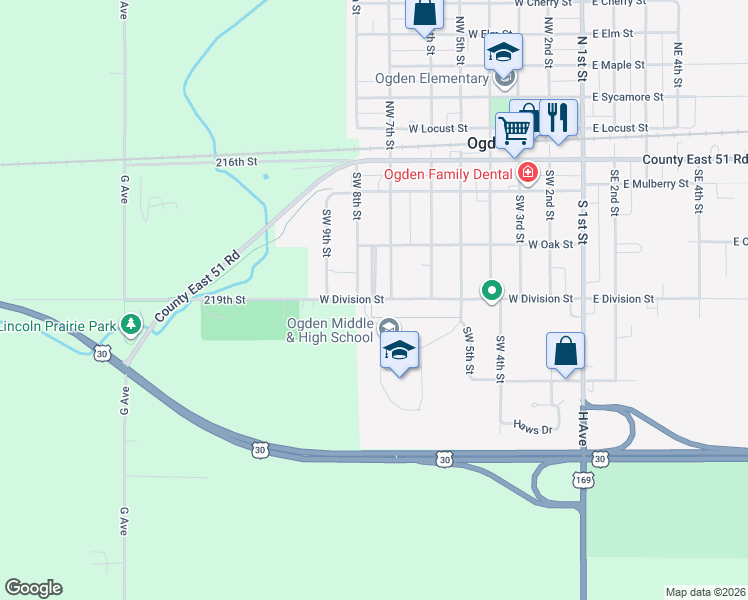 map of restaurants, bars, coffee shops, grocery stores, and more near 756 West Division Street in Ogden