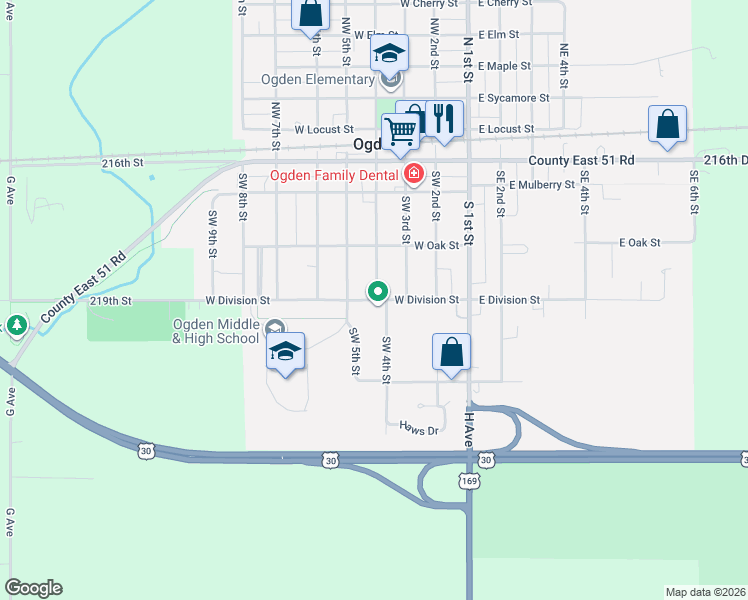 map of restaurants, bars, coffee shops, grocery stores, and more near 408 West Division Street in Ogden