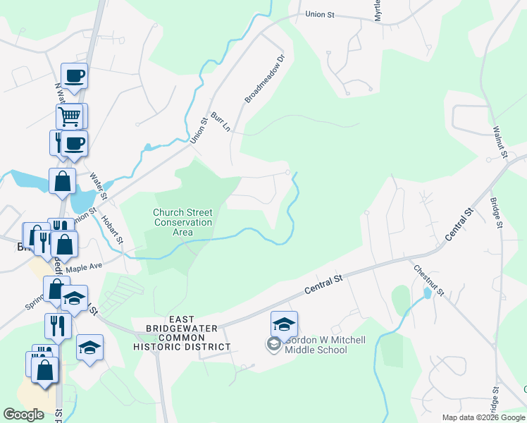 map of restaurants, bars, coffee shops, grocery stores, and more near 37 Pheasant Run in East Bridgewater