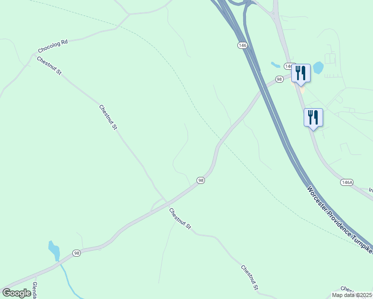 map of restaurants, bars, coffee shops, grocery stores, and more near 57 Acorn Drive in Uxbridge