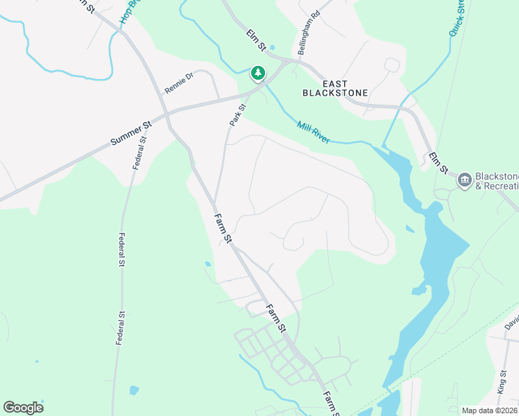 map of restaurants, bars, coffee shops, grocery stores, and more near 8 Glenside Drive in Blackstone
