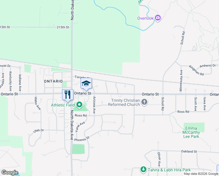 map of restaurants, bars, coffee shops, grocery stores, and more near 4018 Ontario Street in Ames